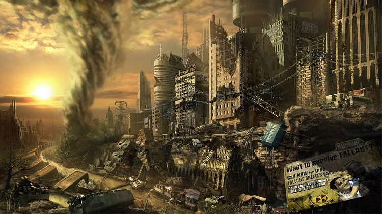 Destroyed city
